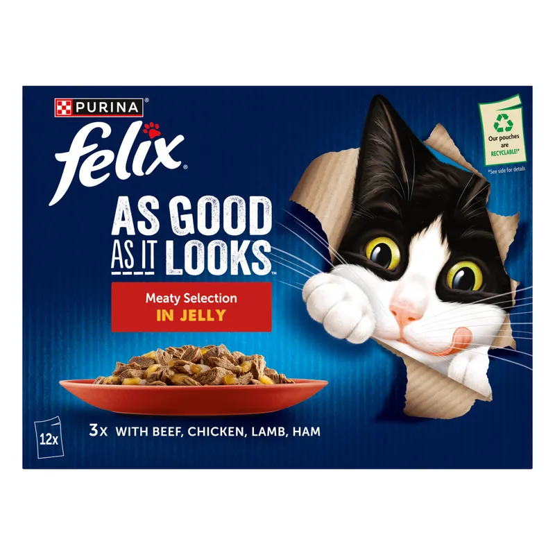 Felix As Good As It Looks 12 x 85g - Voucher available Meaty Selection in Jelly (Beef, Chicken, Lamb & Ham) - Image 5
