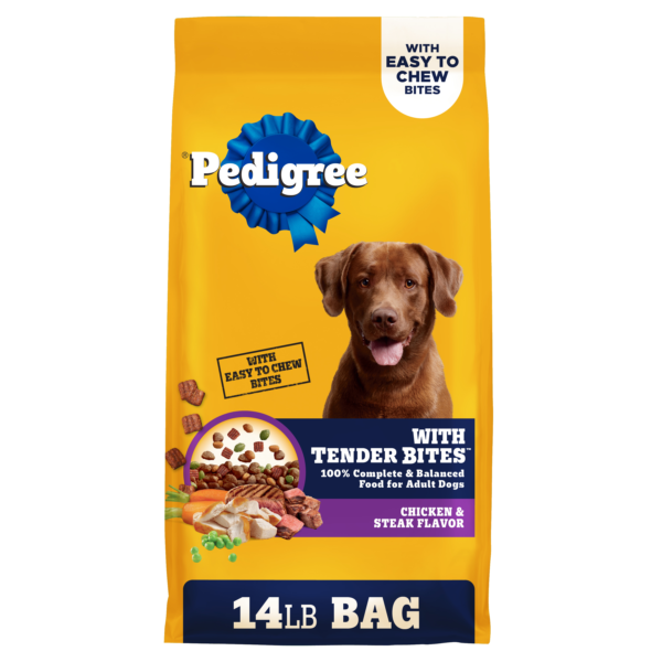 Pedigree With Tender Bites Adult Dry Dog Food, Chicken & Steak