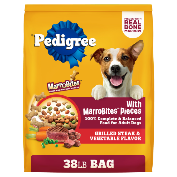 Pedigree with MarroBites Adult Dry Dog Food, Grilled Steak and Vegetable