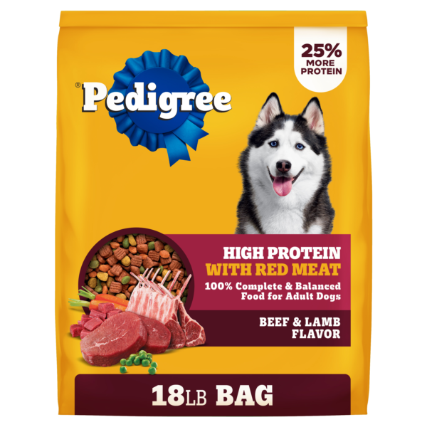 High Protein Adult Dry Dog Food, Beef and Lamb